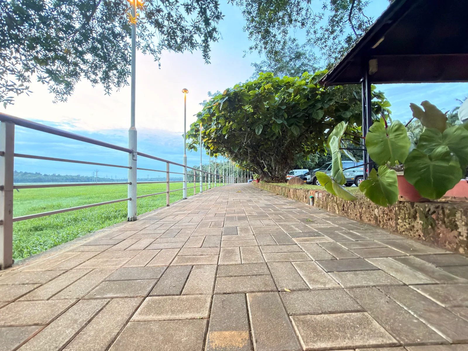 Smooth, paved walking and jogging track for cardiovascular conditioning Paved level jogging and wheelchair-friendly walking circuit around campus perimeter