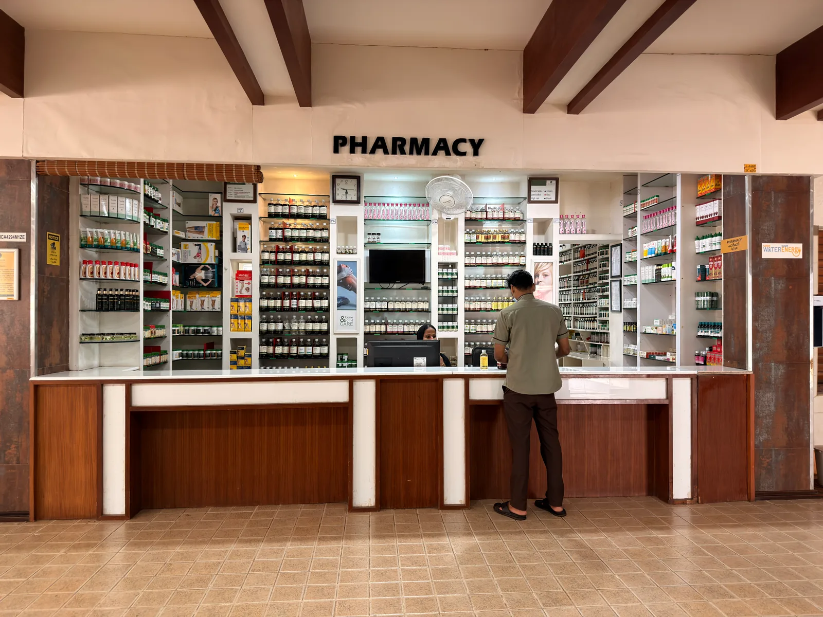 24/7 dispensary stocked with classical Ayurvedic medicine and essential allopathic drugs 24/7 classical Ayurvedic pharmacy and modern medical dispensary at Ayurgreen